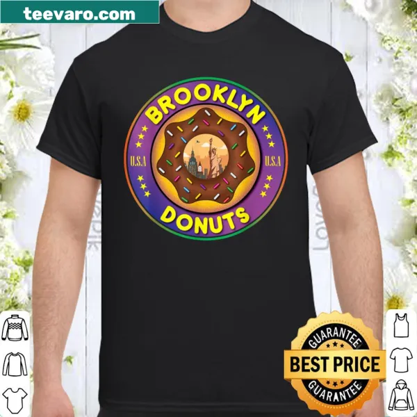 Cartoon-style donut illustrations on a playful T-shirt