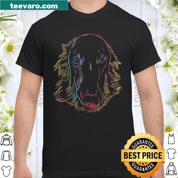 Illustration of a Bunter Barsoi dog on a shirt