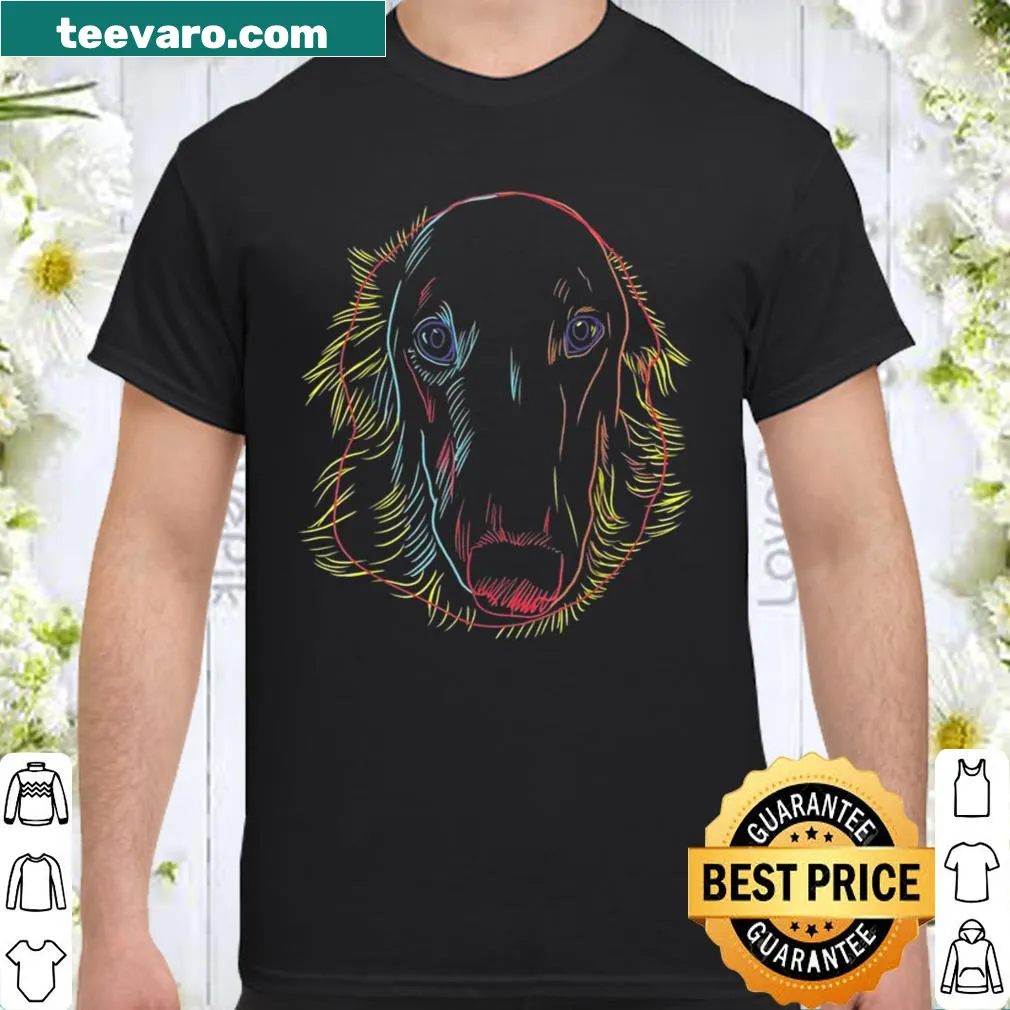 Illustration of a Bunter Barsoi dog on a shirt