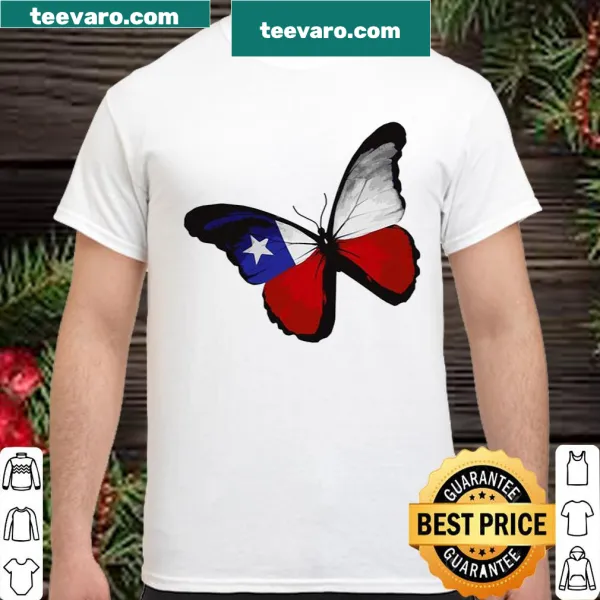 Shirt with a butterfly design combined with the American flag