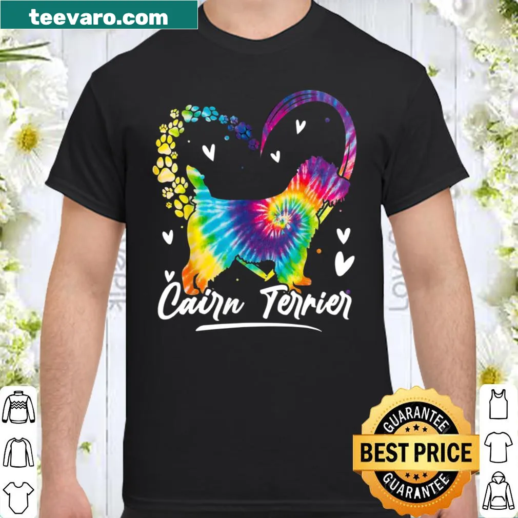 Tie-dye shirt featuring Cairn Terrier design for dog lovers