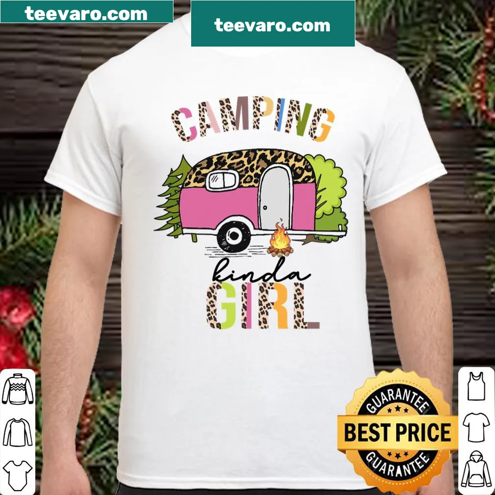 Camping-themed shirt with the phrase 'Camping Kinda Girl'