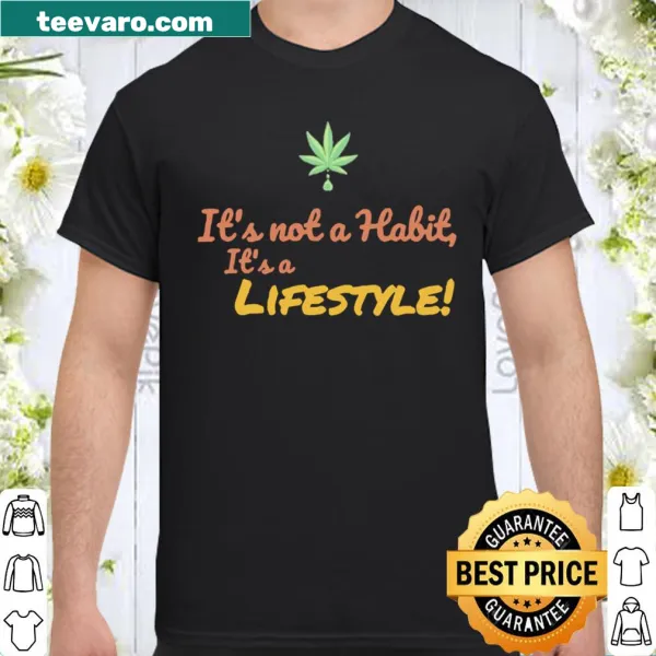 Cartoon-style shirt with 'Cannabi: It's not a Habit, It's a Lifestyle' text