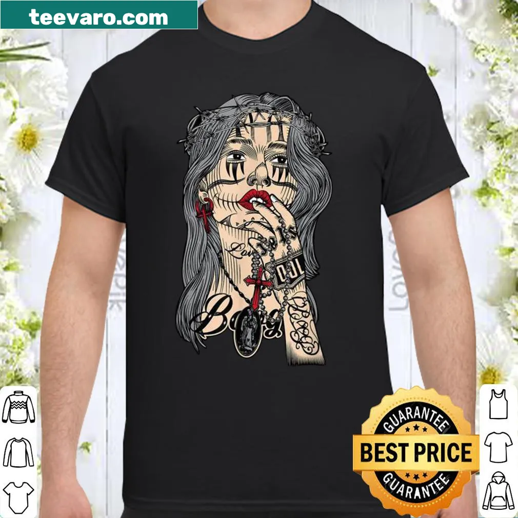 Chicano Muertos girl illustration on a shirt