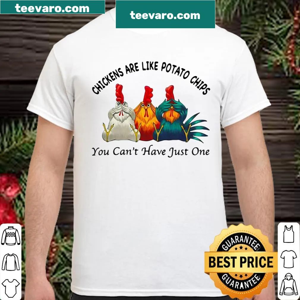 Shirt with the humorous saying about chickens.