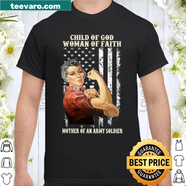 Typography shirt for mothers of soldiers, expressing faith and pride