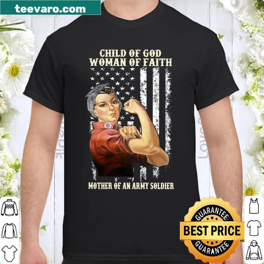 Typography shirt for mothers of soldiers, expressing faith and pride