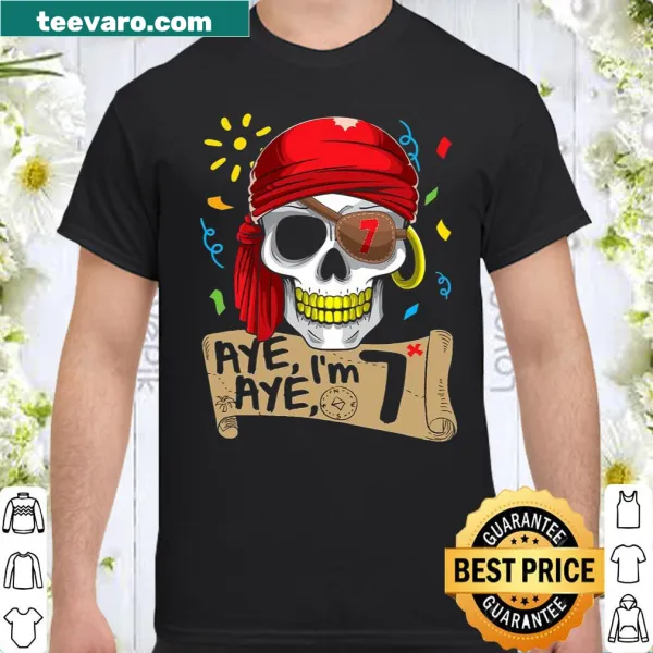 Children's birthday shirt featuring a cool pirate design