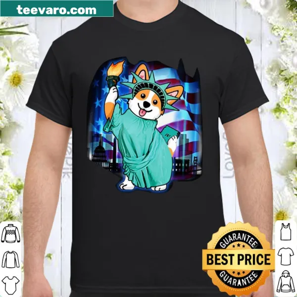 Independence Day shirt featuring a corgi in a patriotic design