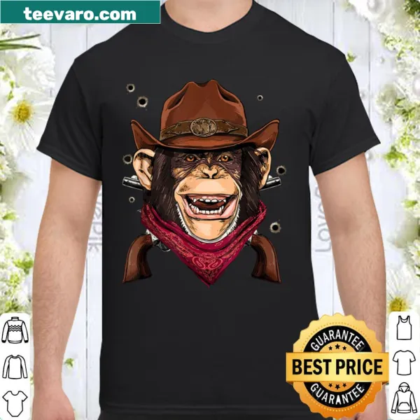 Playful cowboy monkey design on a t-shirt