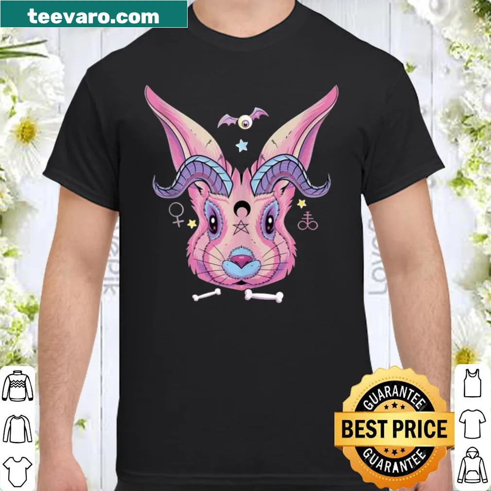 Gothic illustration of a satanic bunny with pentagram accents.