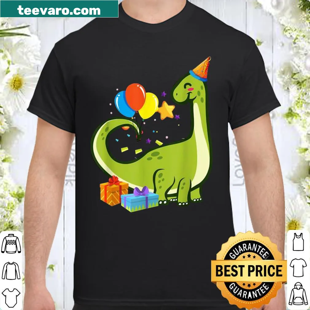 Cute Brontosaurus birthday shirt for kids' celebrations