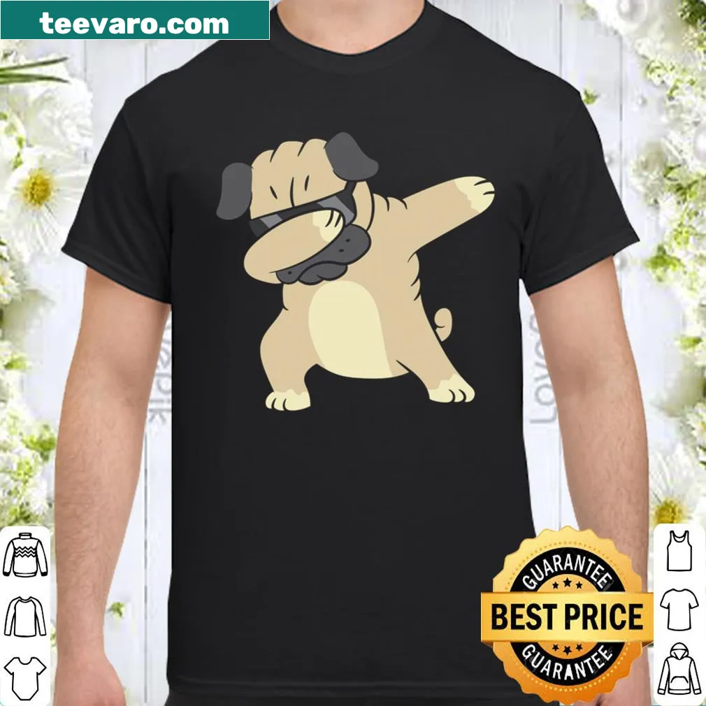 Cute dabbing pug graphic T-shirt for kids who love dogs
