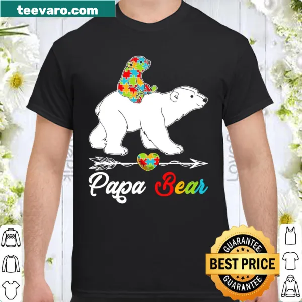 Cute Papa Bear shirt with autism awareness design