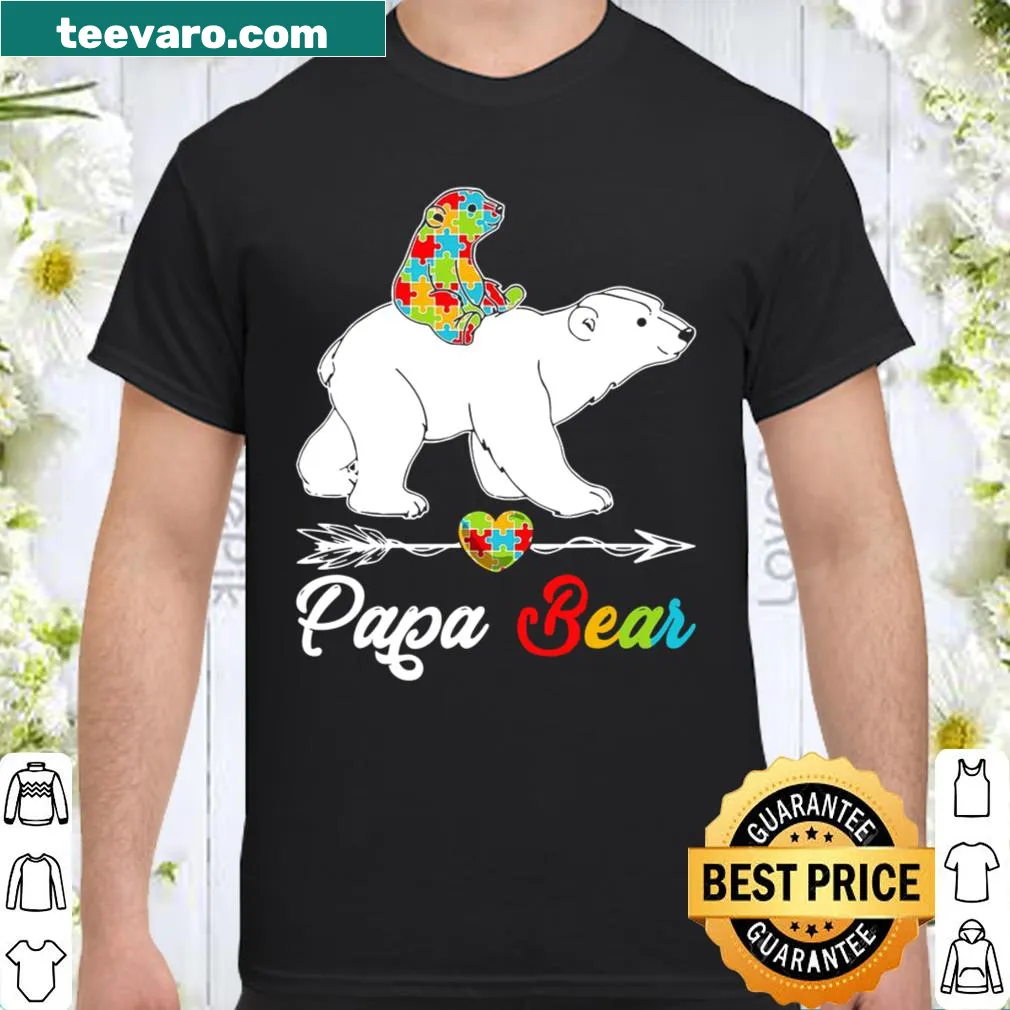 Cute Papa Bear shirt with autism awareness design