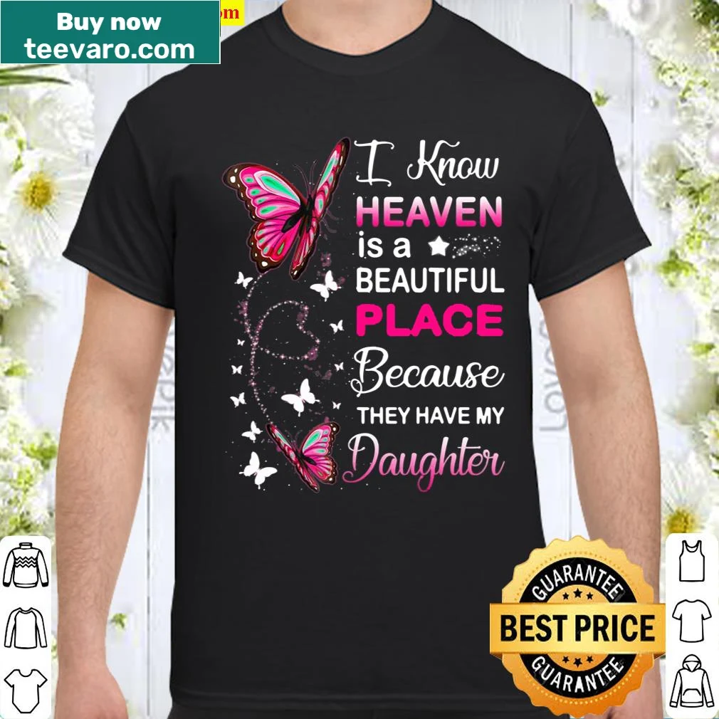 Sentimental shirt featuring 'Daughter Guardian Angel In Heaven' typography
