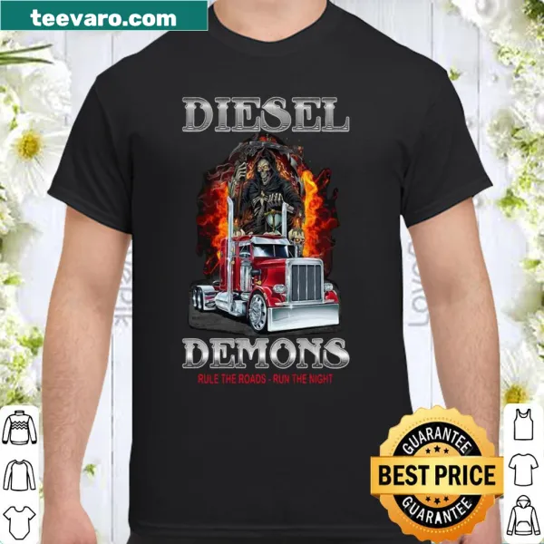Bold typography shirt featuring Diesel Demons phrase for motor enthusiasts