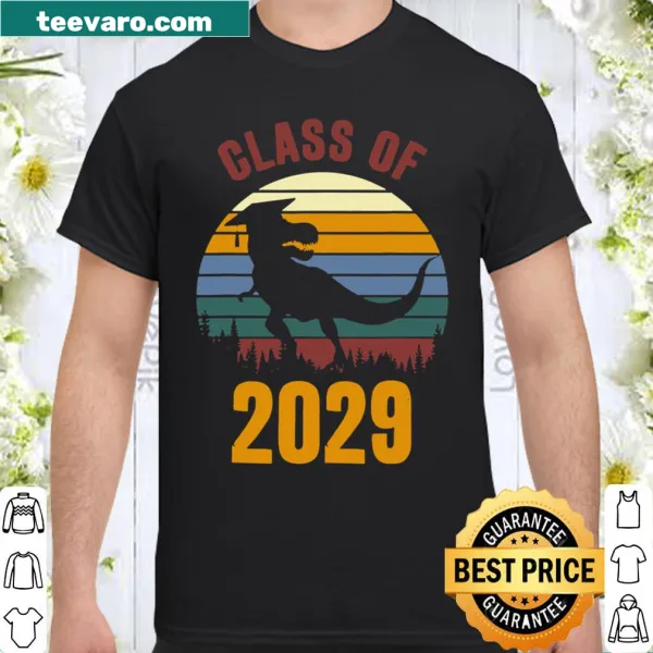 Playful dinosaur shirt for kids in the Class of 2029