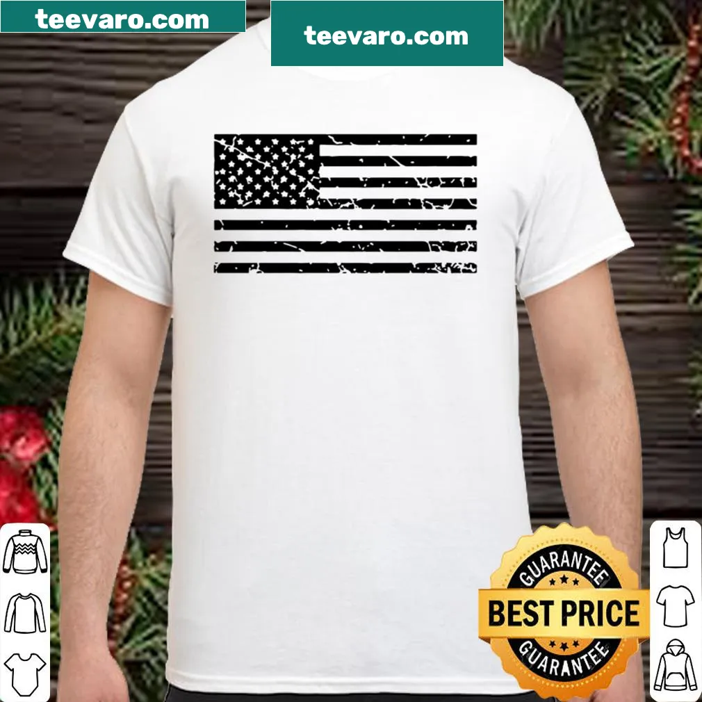 Vintage-distressed American flag shirt