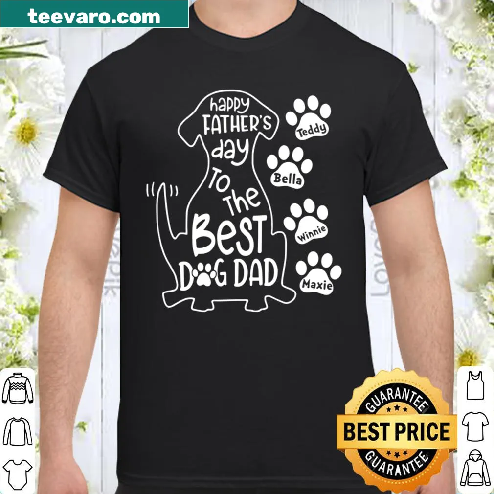 Funny Dog Dad t-shirt with paw print graphic and playful text