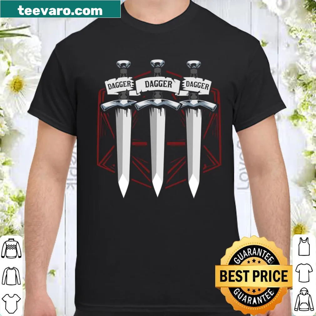 Graphic T-shirt featuring 'Dolch Dolch Dolch' text for RPG gamers