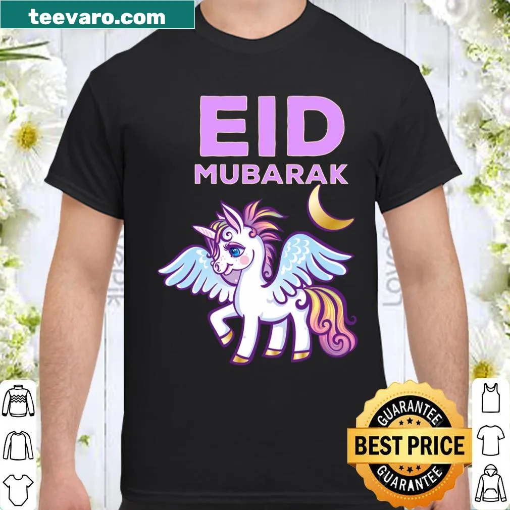 Eid Mubarak shirt with a unicorn design for kids