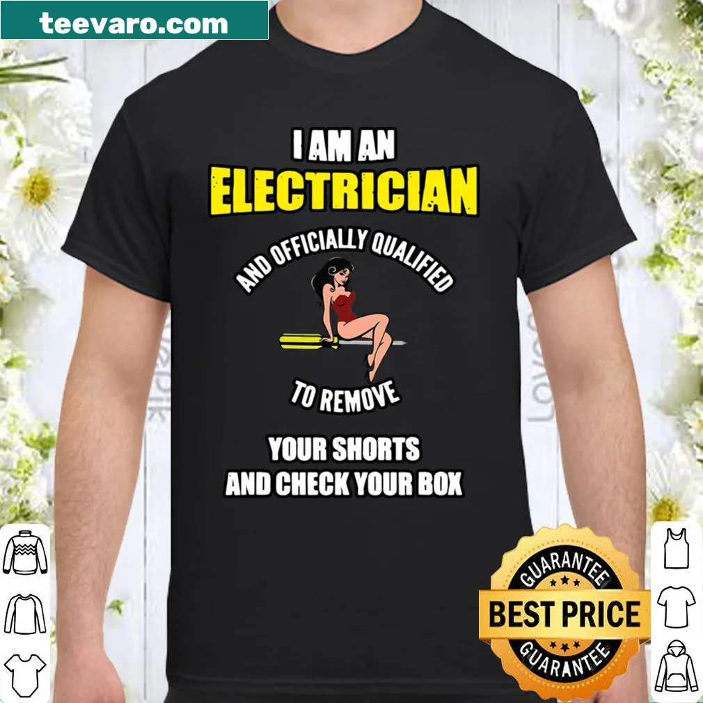 Humorous electrician-themed t-shirt with clever typography