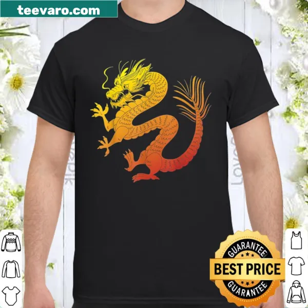 Asian dragon design t-shirt inspired by Japanese art