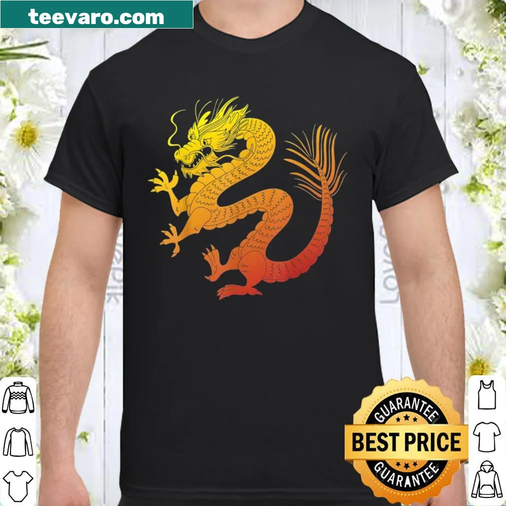 Asian dragon design t-shirt inspired by Japanese art