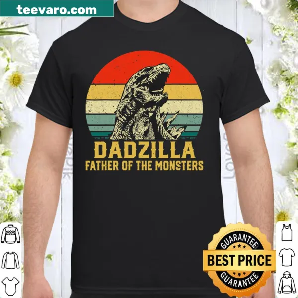 Funny Dadzilla t-shirt for fathers featuring a vintage graphic.