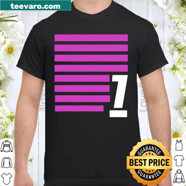 Minimalist abstract design featuring the number 7 on a stylish t-shirt.