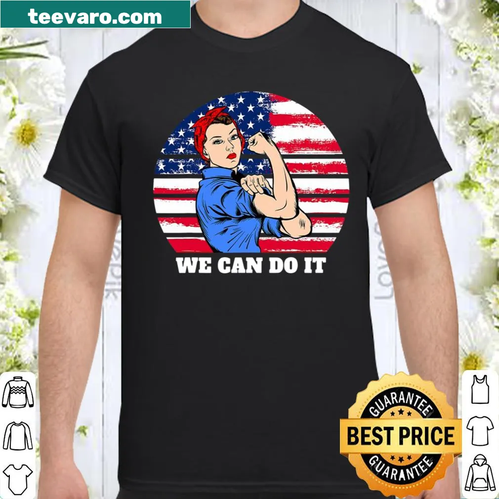 Rosie the Riveter shirt with USA flag for Fourth of July