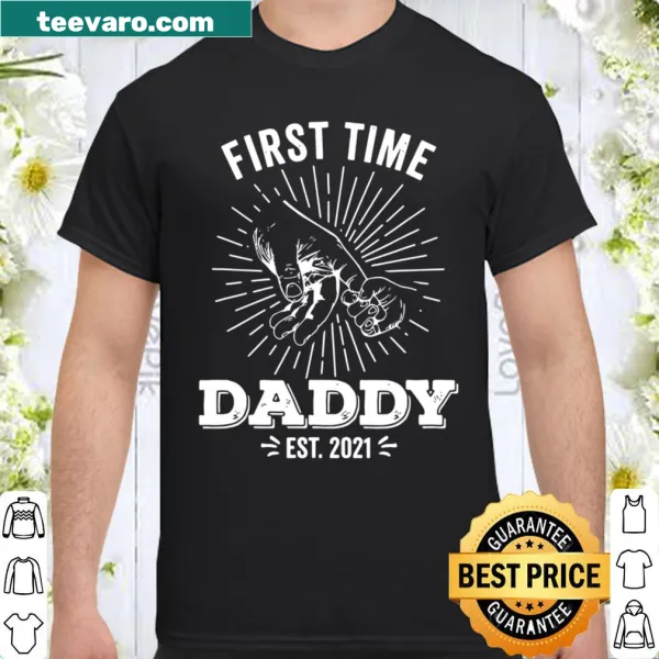 First Time Daddy shirt with cartoon style text