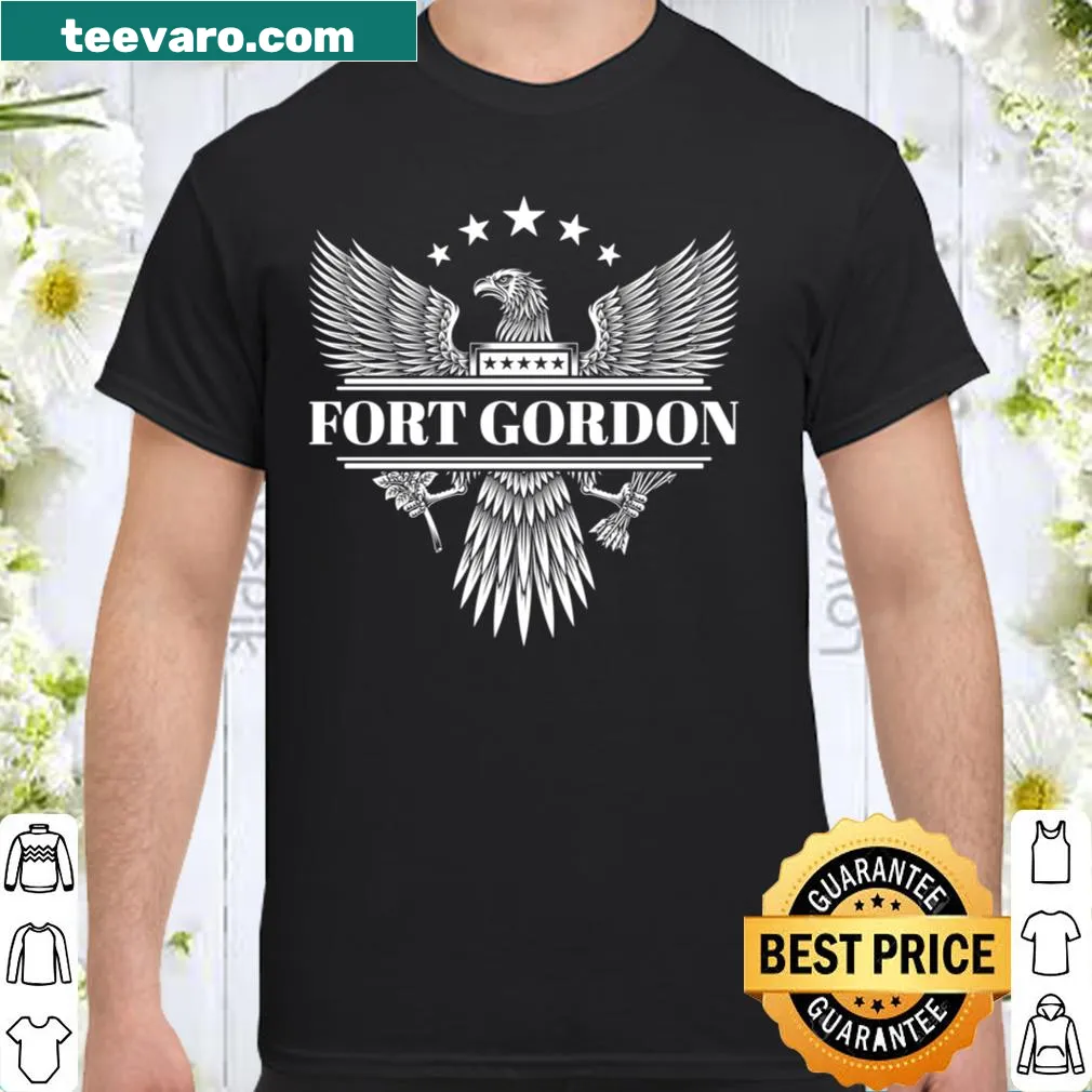 Illustrated shirt featuring Fort Gordon design for military history fans.