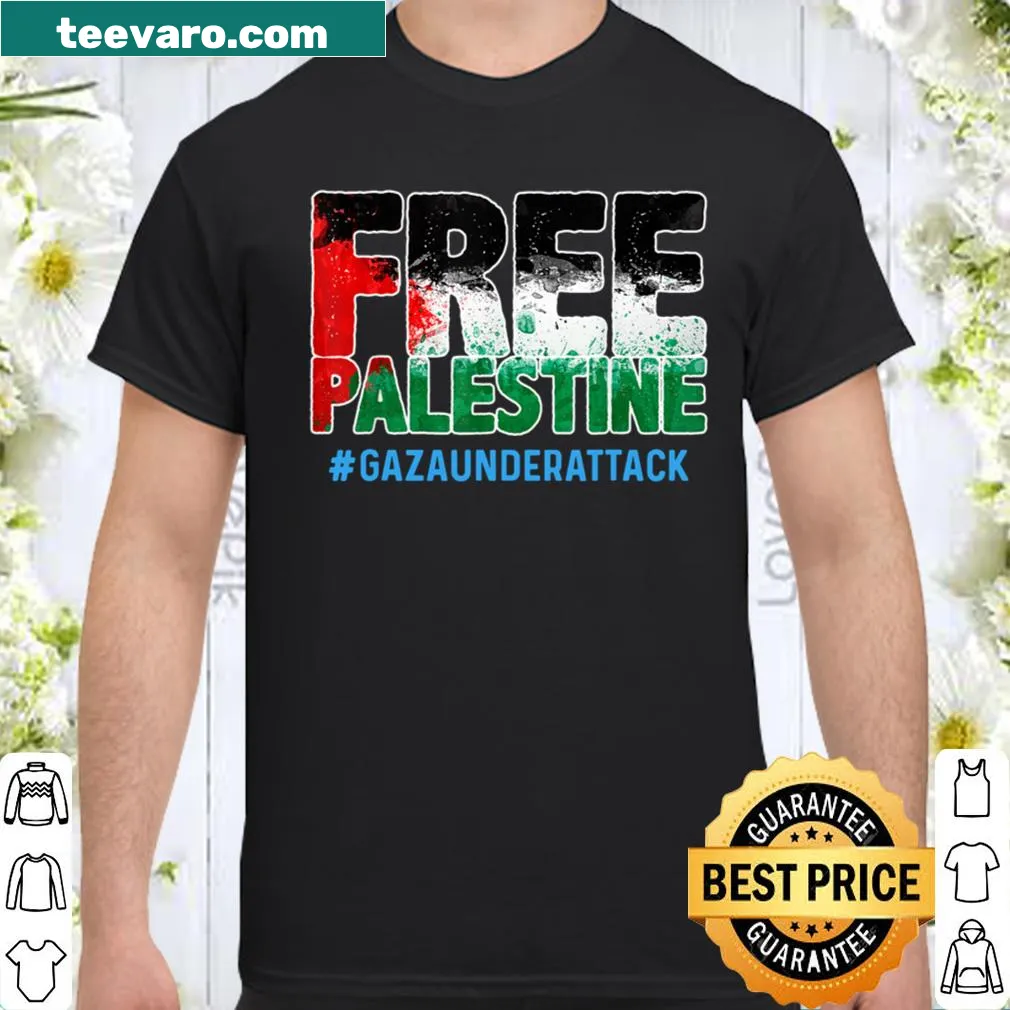 Palestinian Flag support shirt with text for Gaza peace