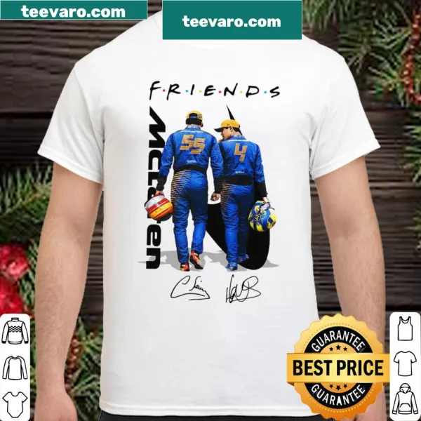 Motorsports shirt featuring 'Friends McLaren 55 4' slogan