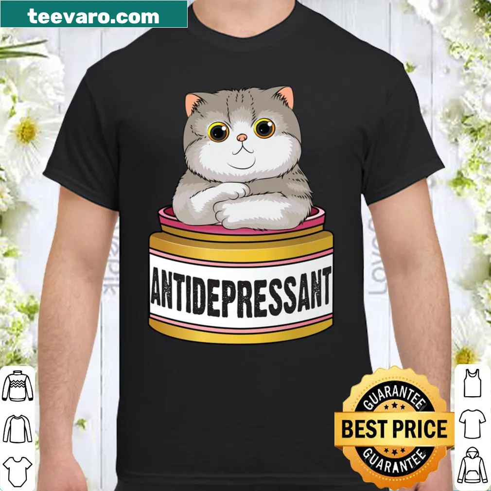 Humorous shirt with a playful message about cats and happiness