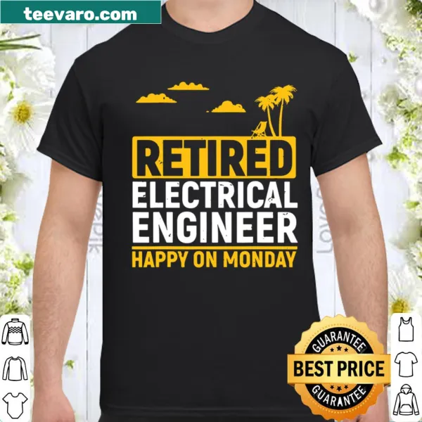 Funny retirement shirt for electrical engineers with clever typography.