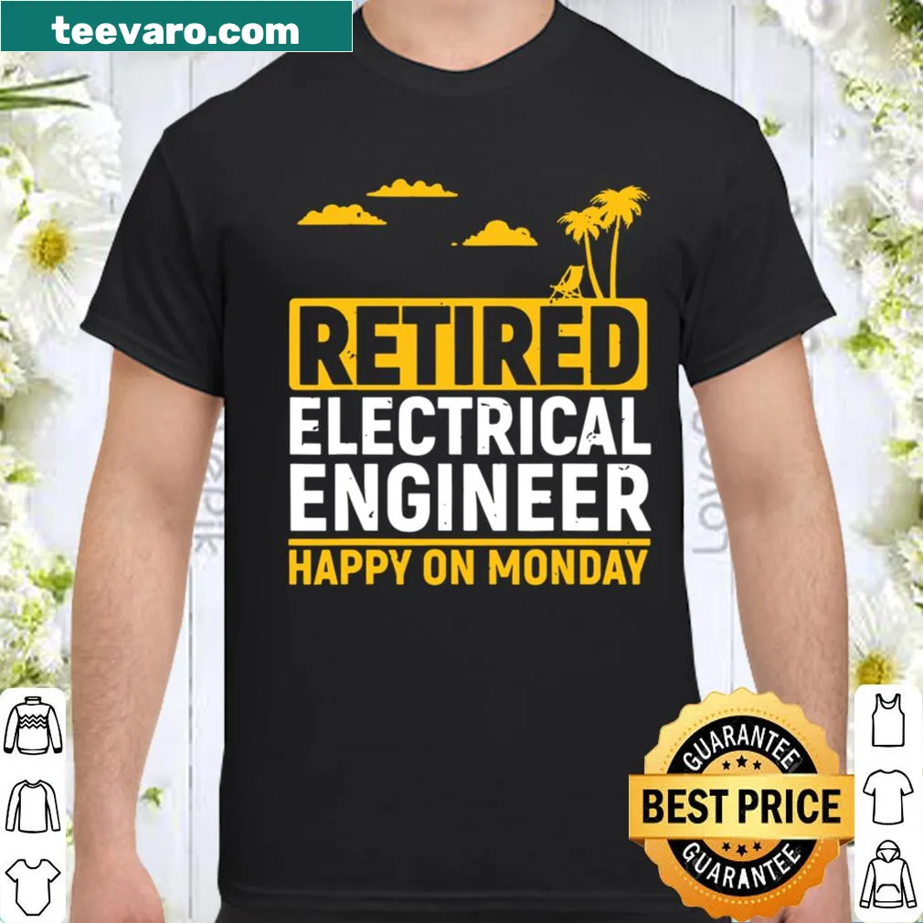 Funny retirement shirt for electrical engineers with clever typography.