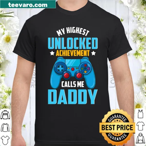 Funny shirt for gamer dads with 'Unlocked: Gamer Dad' graphic