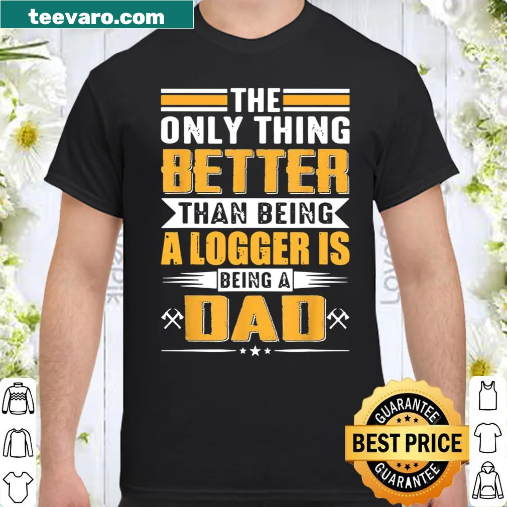 Humorous logger dad t-shirt with lumberjack and chainsaw illustration