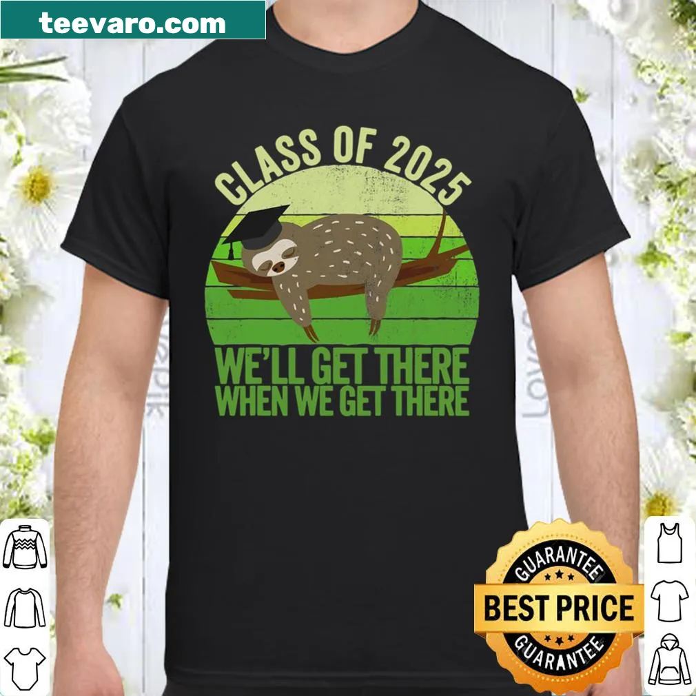 Vintage sloth illustration with 'Class Of 2025' text