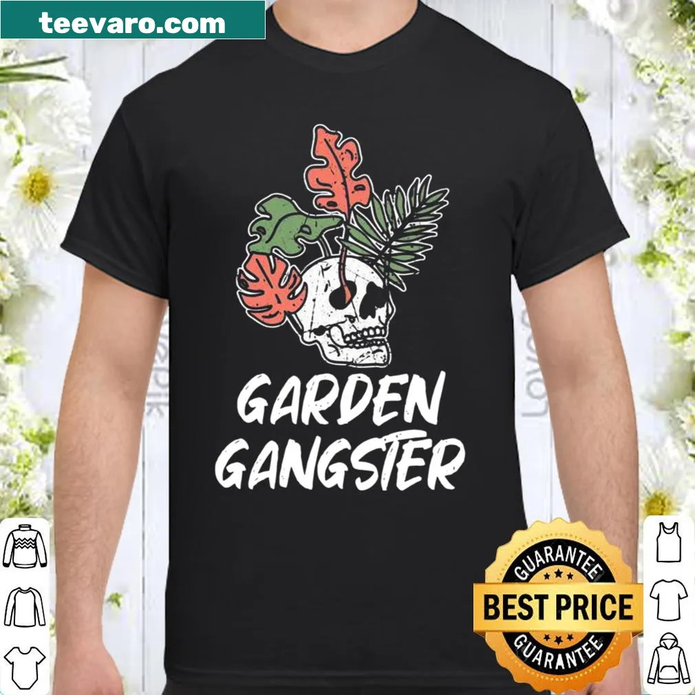 Garden-themed shirt with the phrase 'Garden Gangster'