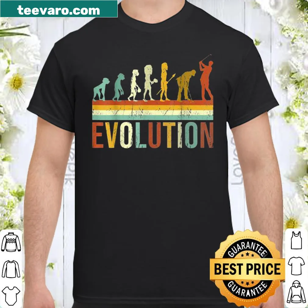 Witty golf evolution shirt with humorous graphic