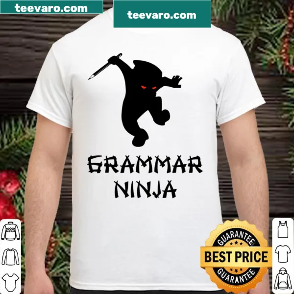 Typography shirt with 'Grammar Police' for English teachers