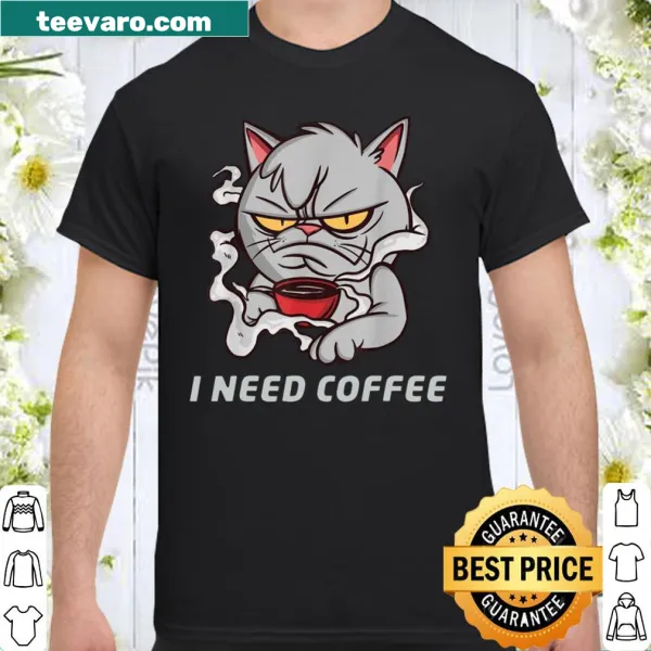 Grumpy Cat shirt with coffee illustration