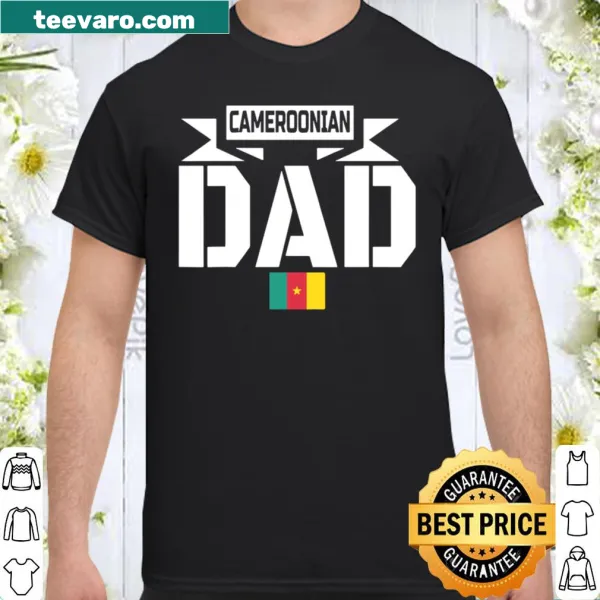 Patriotic shirt for Cameroonian dads featuring the national flag.