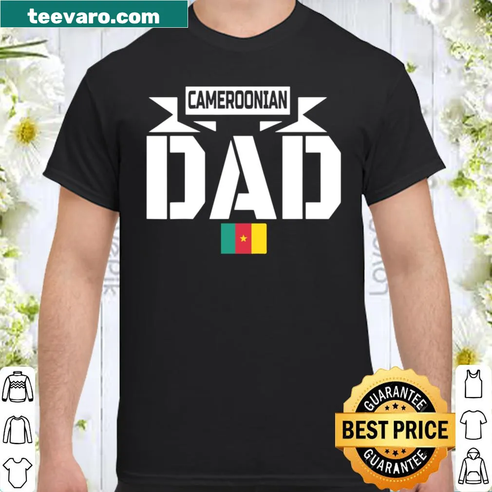 Patriotic shirt for Cameroonian dads featuring the national flag.