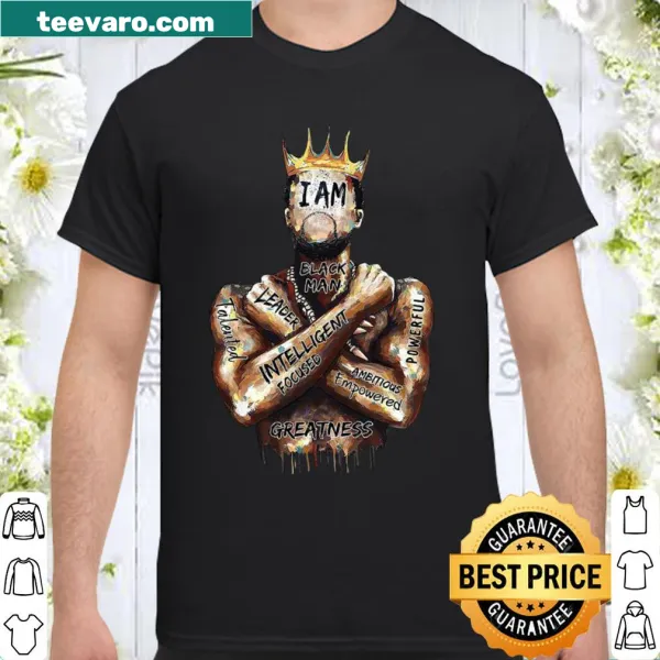 Empowering shirt for Black men featuring a message of leadership and greatness