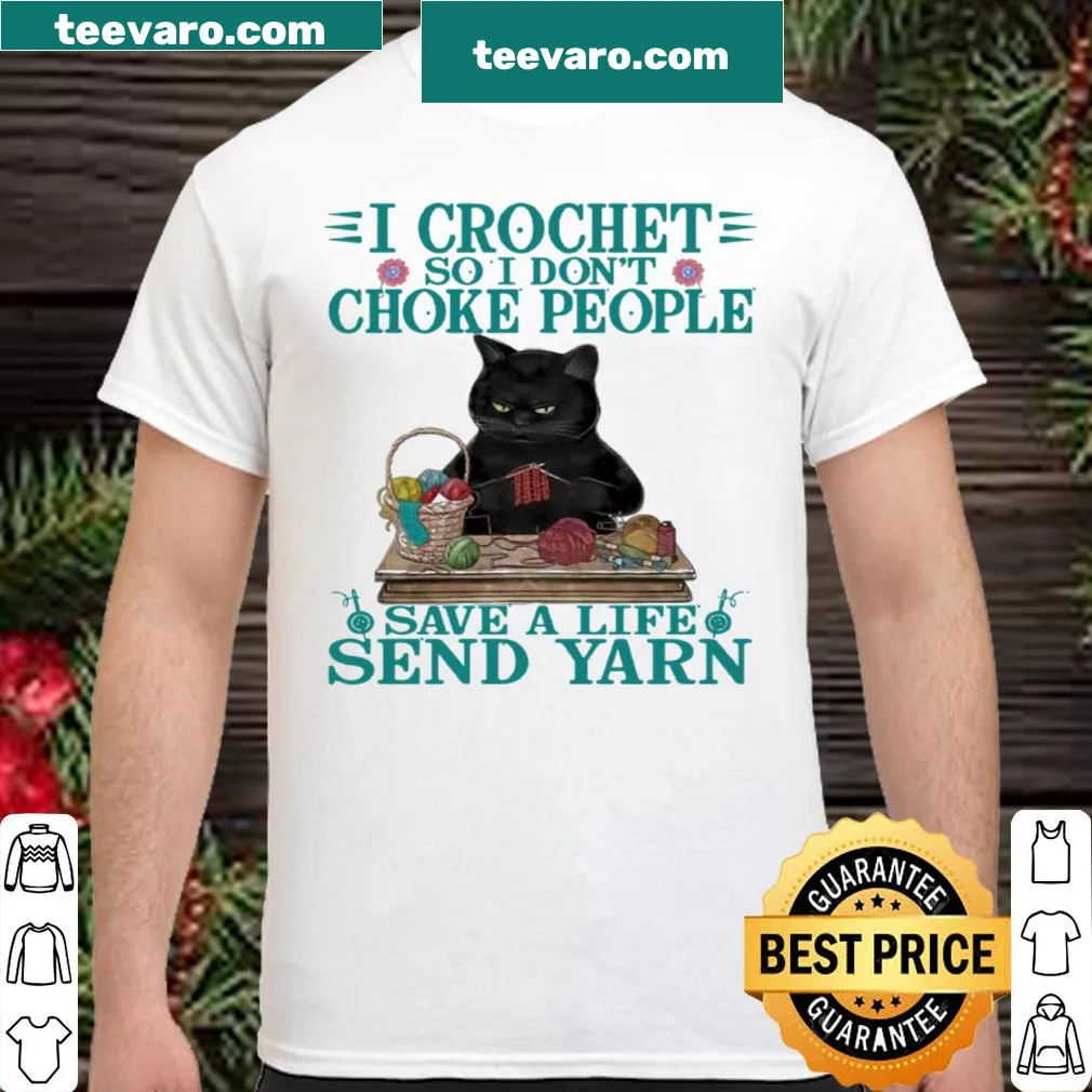 Funny crochet shirt featuring a humorous saying